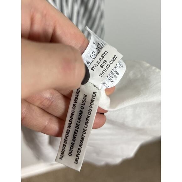 Madewell Striped Ruffle-Strap Empire Dress Viscose Size 00 Women’s - Picture 8 of 9